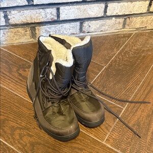 Kamik Brown Snow Boots with White Faux Fur Lining